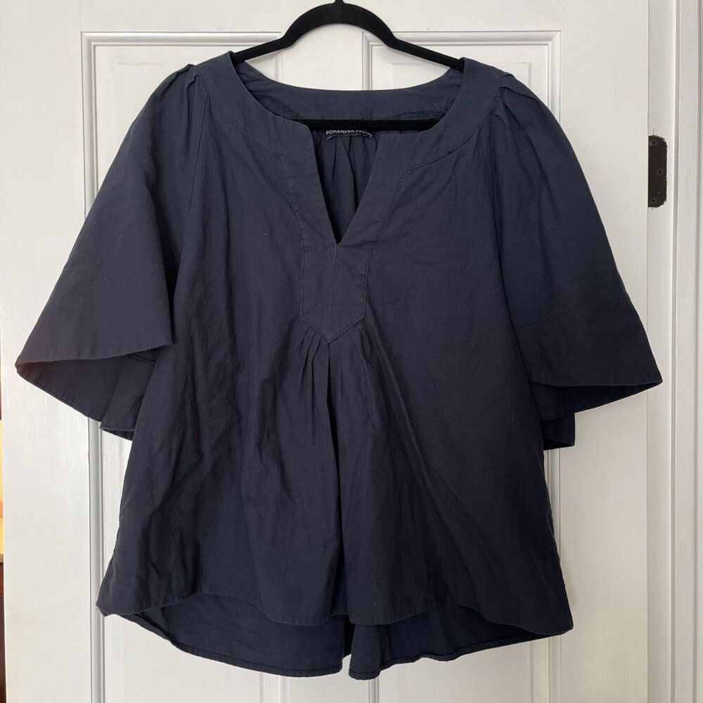 Tuckernuck Navy Peasant Blouse
